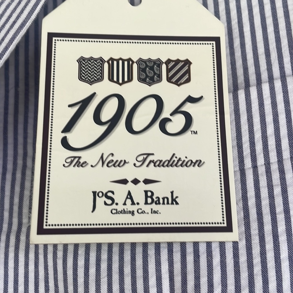Men’s JoS. A. Bank 1905 NWT Gray/Blue & White Pinstripe Suit Coat Size 36R/30W - Picture 6 of 10